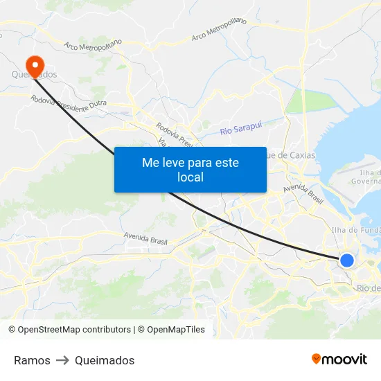 Ramos to Queimados map