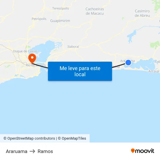 Araruama to Ramos map