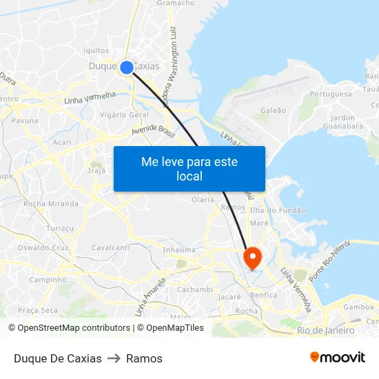 Duque De Caxias to Ramos map