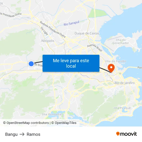 Bangu to Ramos map