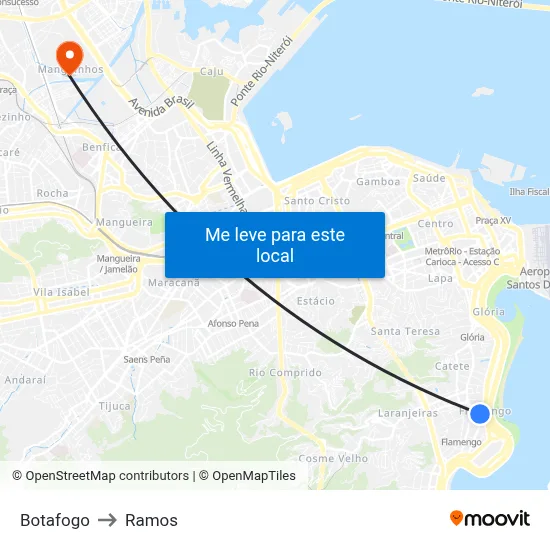 Botafogo to Ramos map