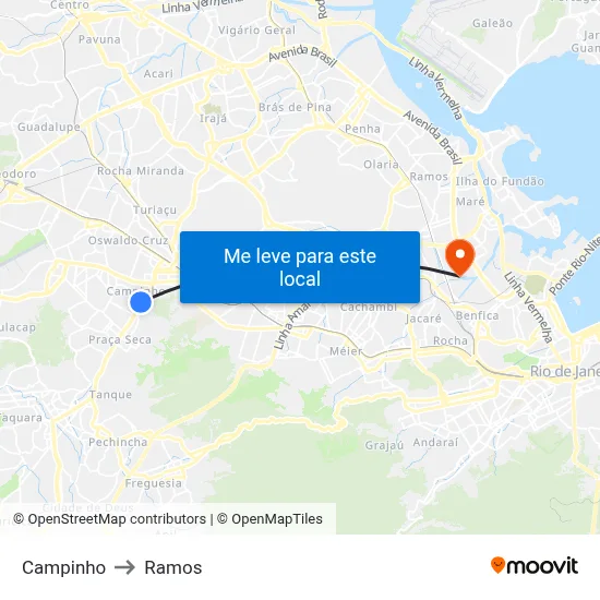 Campinho to Ramos map