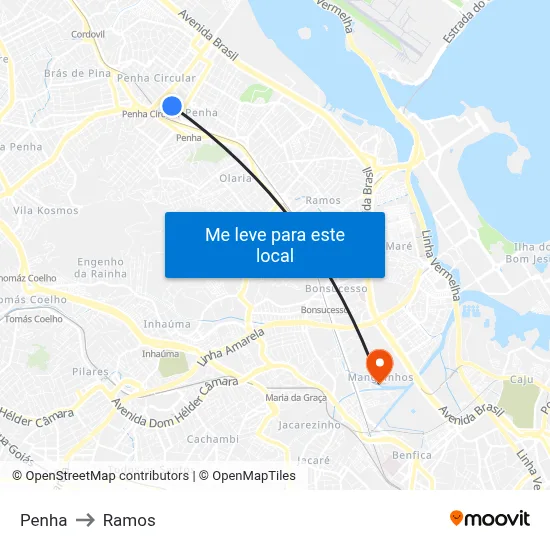 Penha to Ramos map