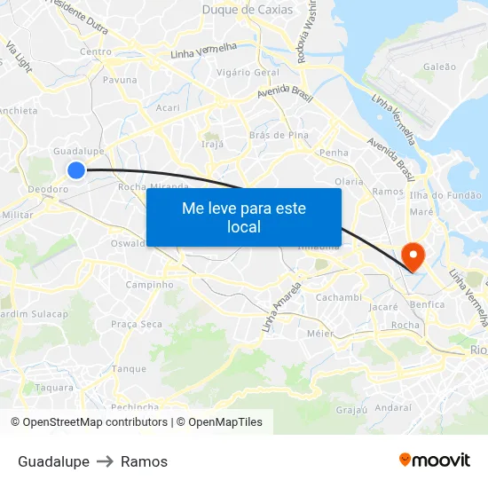 Guadalupe to Ramos map