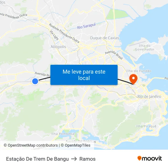 Estação De Trem De Bangu to Ramos map