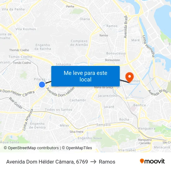 Avenida Dom Hélder Câmara, 6769 to Ramos map