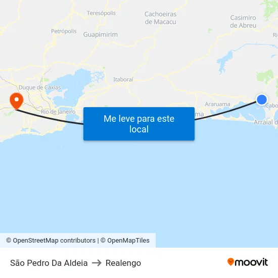 São Pedro Da Aldeia to Realengo map