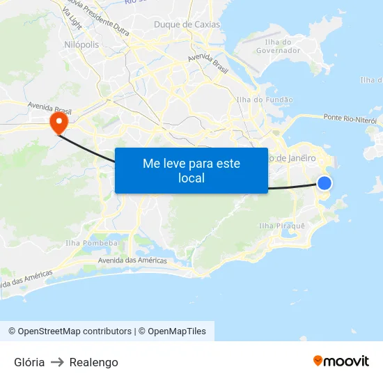 Glória to Realengo map