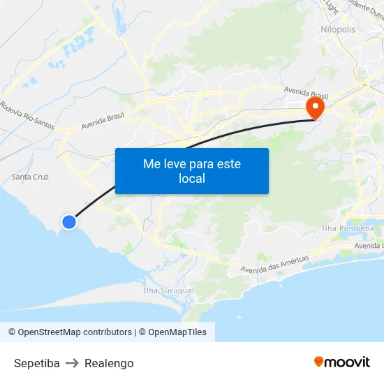 Sepetiba to Realengo map