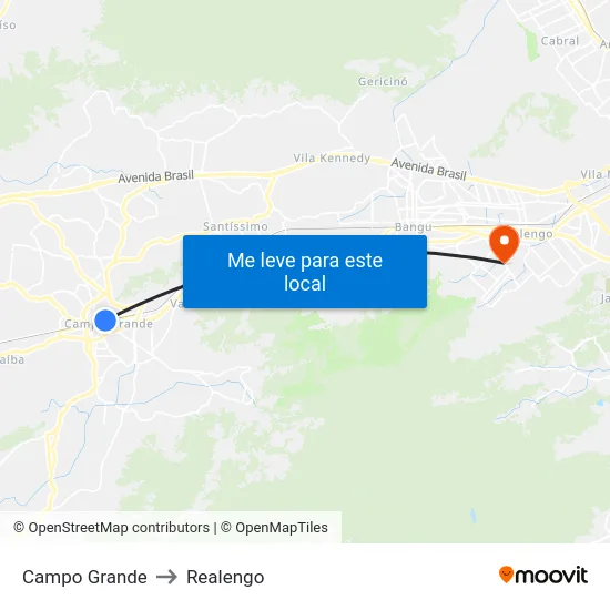 Campo Grande to Realengo map