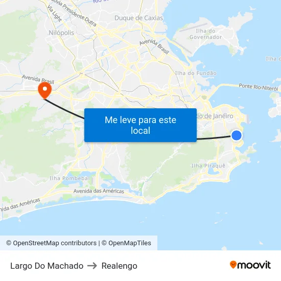 Largo Do Machado to Realengo map