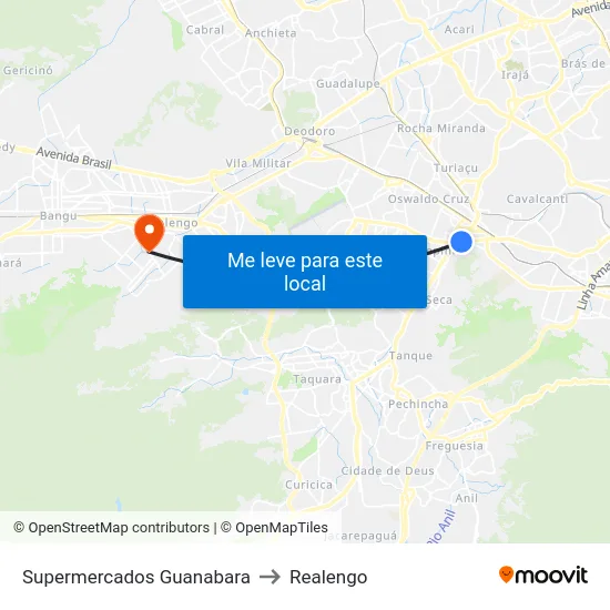 Supermercados Guanabara to Realengo map