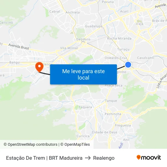 Estação De Trem | BRT Madureira to Realengo map