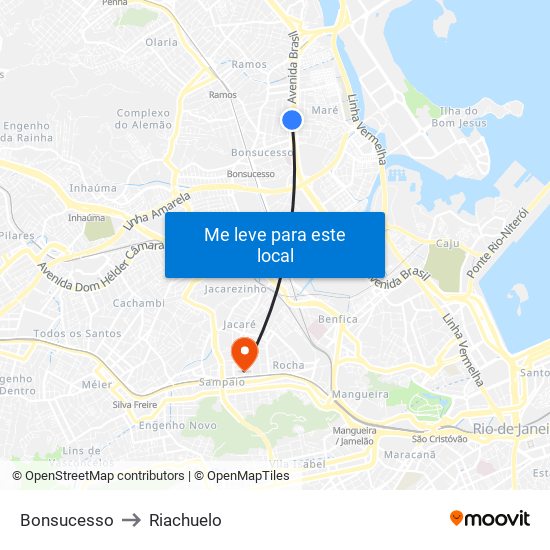 Bonsucesso to Riachuelo map