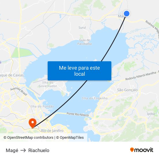 Magé to Riachuelo map