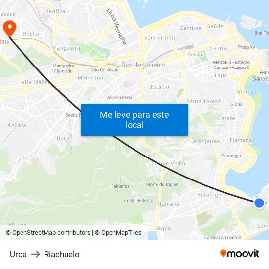 Urca to Riachuelo map