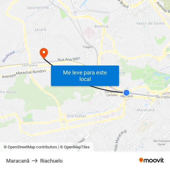 Maracanã to Riachuelo map