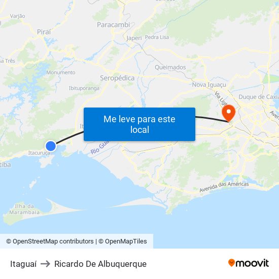 Itaguaí to Ricardo De Albuquerque map