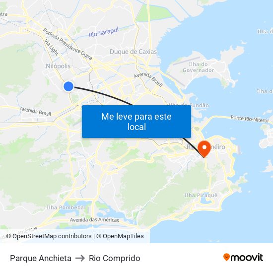 Parque Anchieta to Rio Comprido map