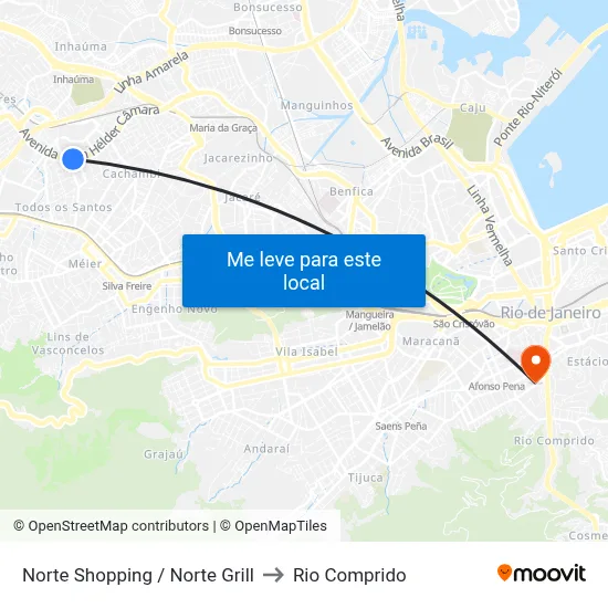 Norte Shopping / Norte Grill to Rio Comprido map