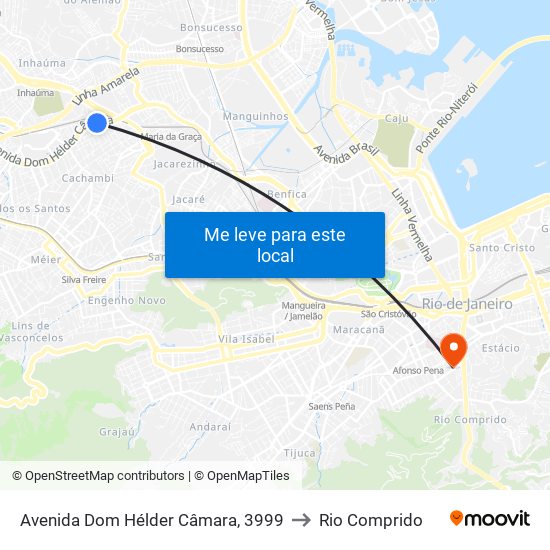 Avenida Dom Hélder Câmara, 3999 to Rio Comprido map