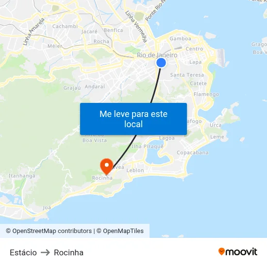 Estácio to Rocinha map