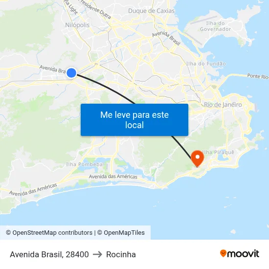 Avenida Brasil, 28400 to Rocinha map