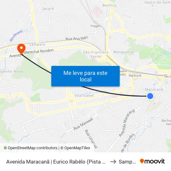 Avenida Maracanã | Eurico Rabêlo (Pista Central) to Sampaio map