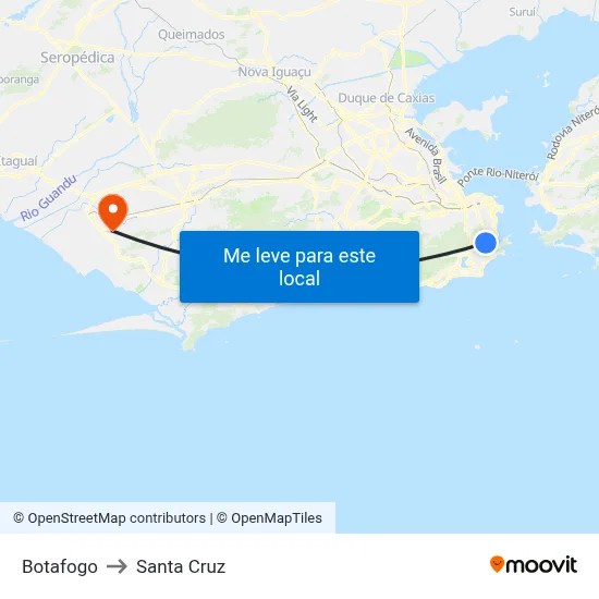 Botafogo to Santa Cruz map