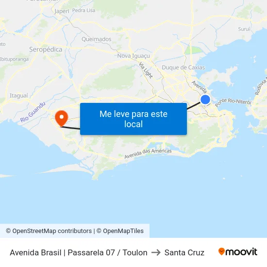 Avenida Brasil | Passarela 07 / Toulon to Santa Cruz map