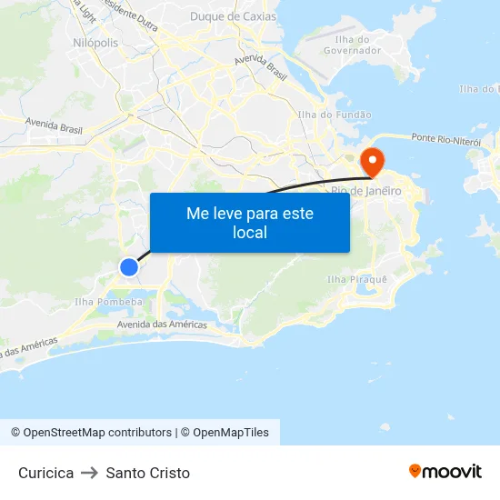 Curicica to Santo Cristo map