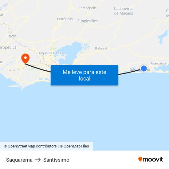 Saquarema to Santíssimo map