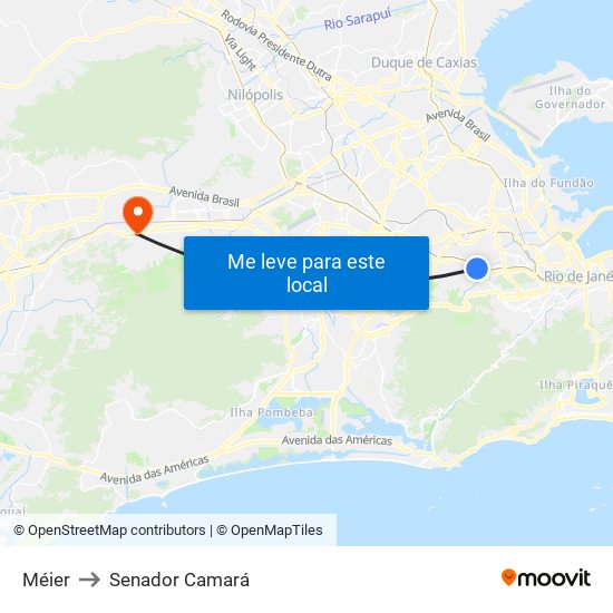 Méier to Senador Camará map