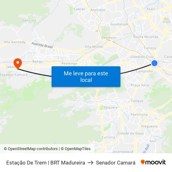 Estação De Trem | BRT Madureira to Senador Camará map