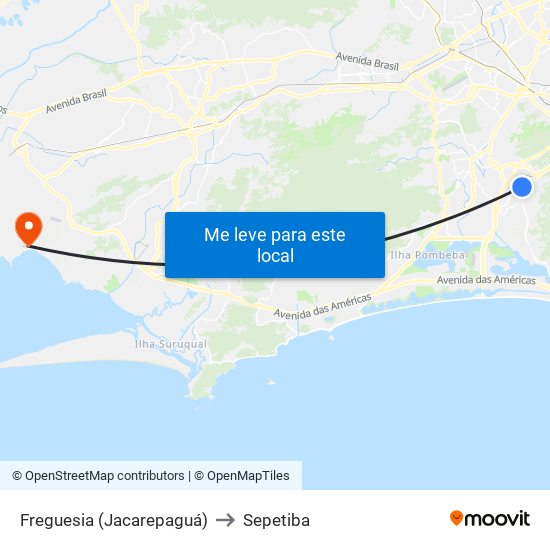 Freguesia (Jacarepaguá) to Sepetiba map