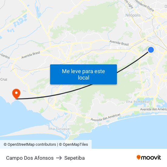 Campo Dos Afonsos to Sepetiba map