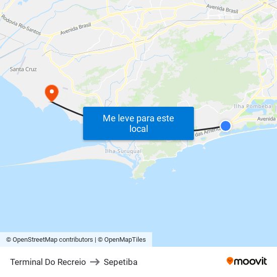 Terminal Do Recreio to Sepetiba map