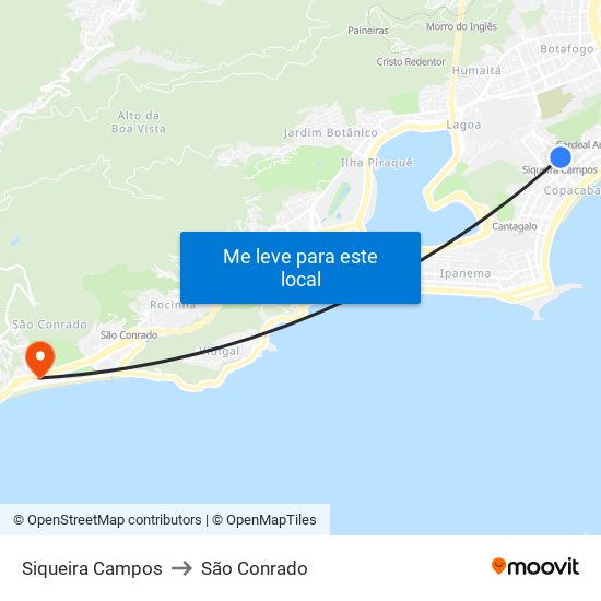 Siqueira Campos to São Conrado map