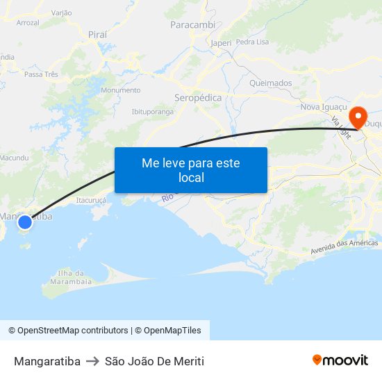 Mangaratiba to São João De Meriti map