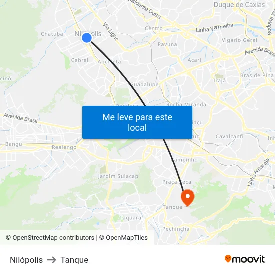 Nilópolis to Tanque map