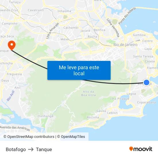 Botafogo to Tanque map