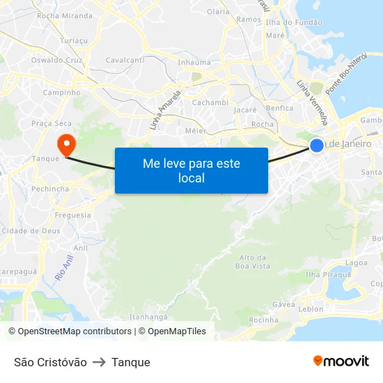 São Cristóvão to Tanque map