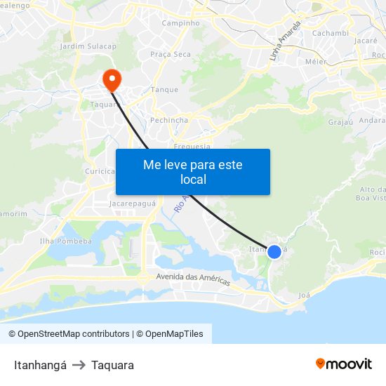 Itanhangá to Taquara map