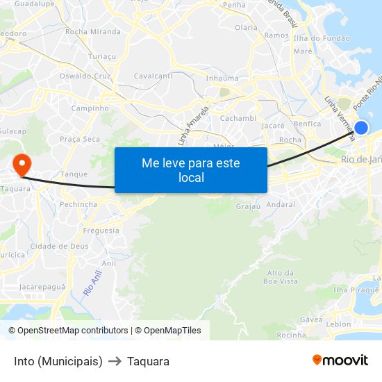 Into (Municipais) to Taquara map