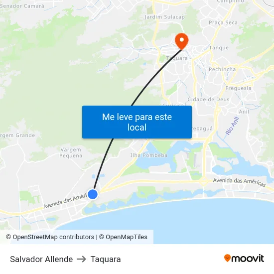 Salvador Allende to Taquara map