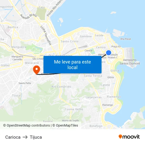 Carioca to Tijuca map