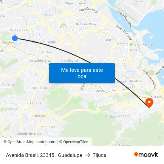 Avenida Brasil, 23345 | Guadalupe to Tijuca map