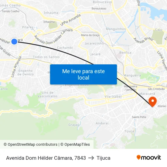 Avenida Dom Hélder Câmara, 7843 to Tijuca map