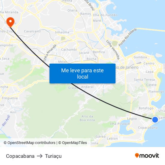 Copacabana to Turiaçu map