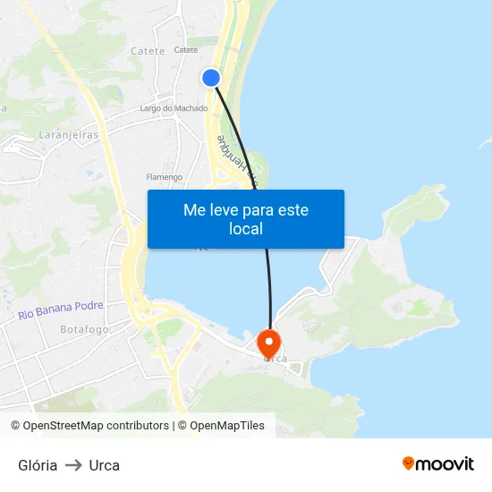 Glória to Urca map